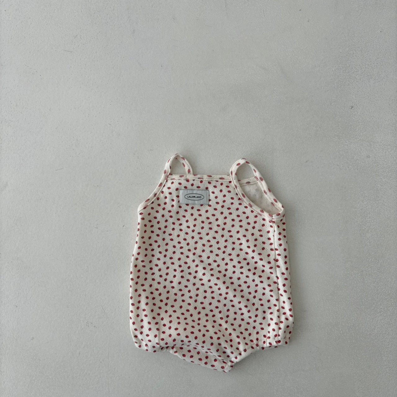Baby Land SS25 Pointelle Strawberry Sleeveless Romper (4-15m) - Ivory