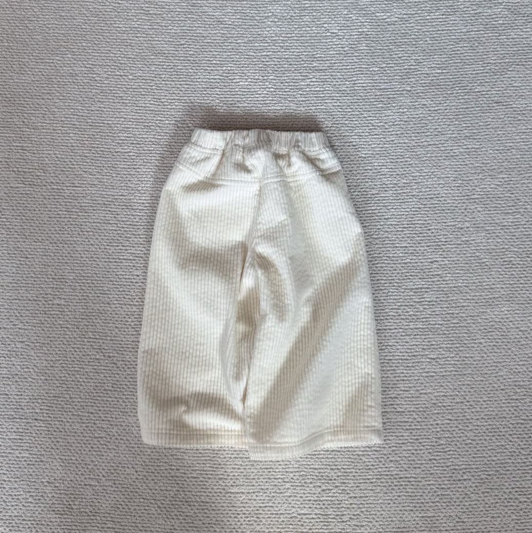 Toddler Bella F25 Corduroy Pocket Wide Pants (1-6y) - Cream - AT NOON STORE