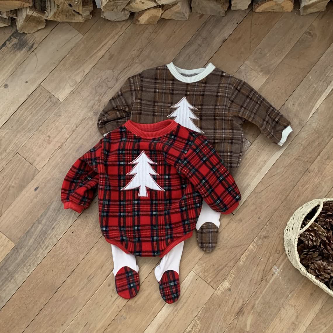 Baby BH W24 Tartan Footed Warm Leggings (3-18m) - 2 Colors - AT NOON STORE