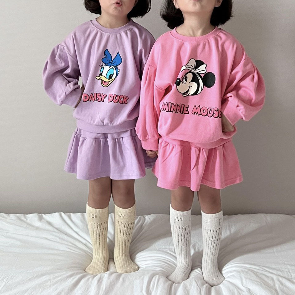 Toddler F25 Disney Puff Long Sleeve Sweatshirt and Flare Skort Set (1-6y) -2 Colors - AT NOON STORE