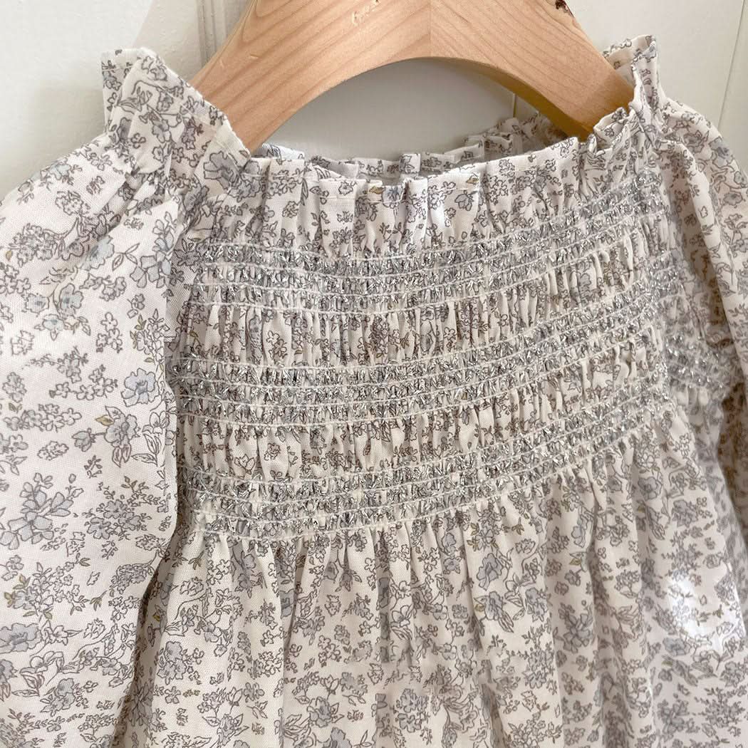 Toddler Milk Ella Smocked Bodice Dress (3m-5y) - Grey - AT NOON STORE