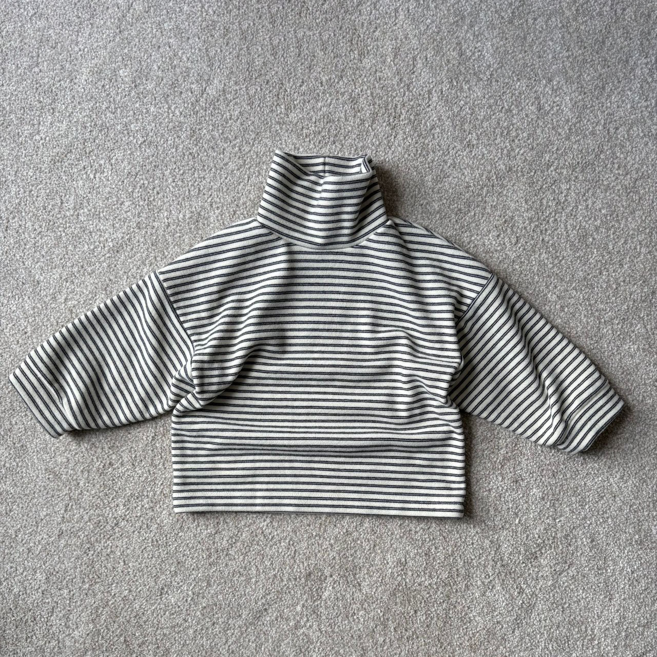 Toddler W25 Warm Fleece Stripe Mock Neck Long Sleeve Top (1-7y) - 2 Colors