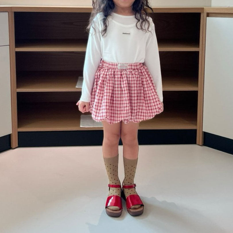 Kids F25 Plaid Balloon Skirt (2-7y) -2 Colors
