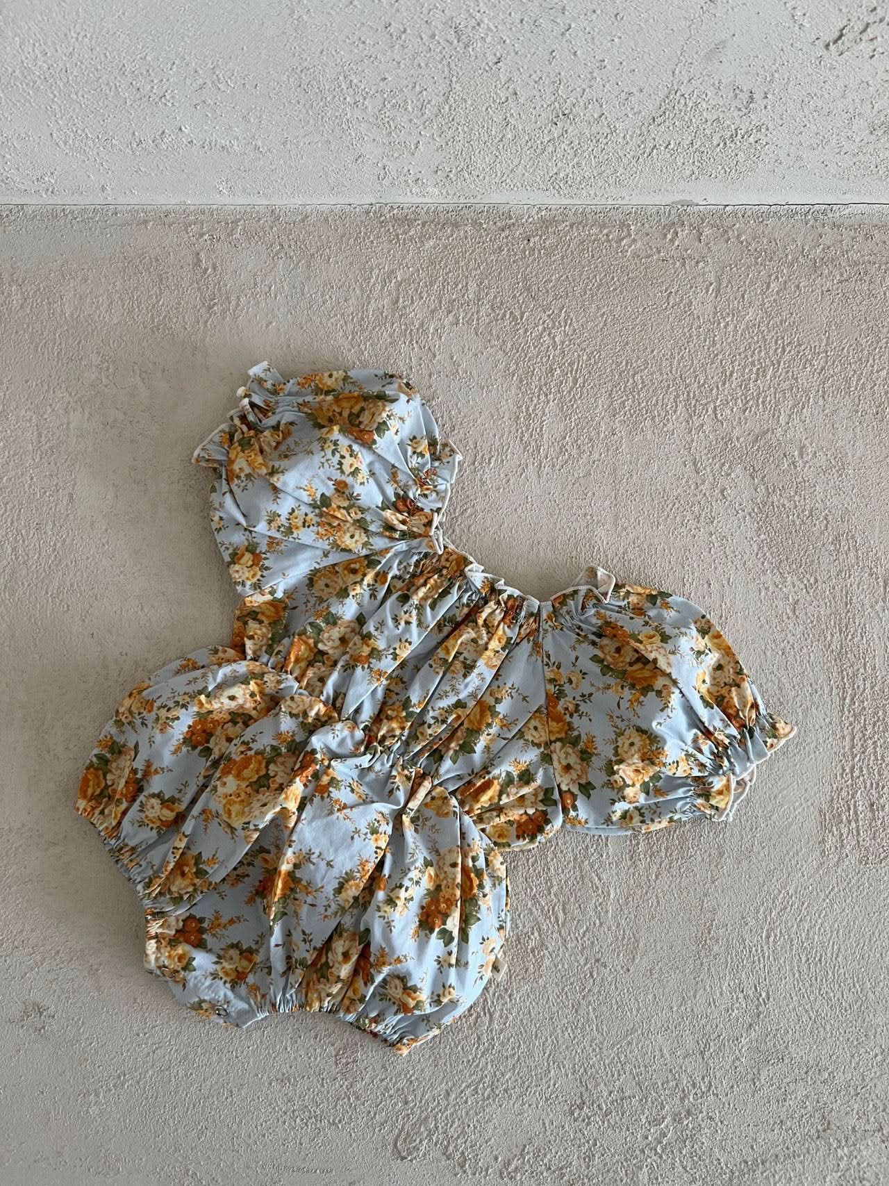 Baby Lala Floral Short Puff Sleeve Romper (0-18m) - 2 Colors - AT NOON STORE