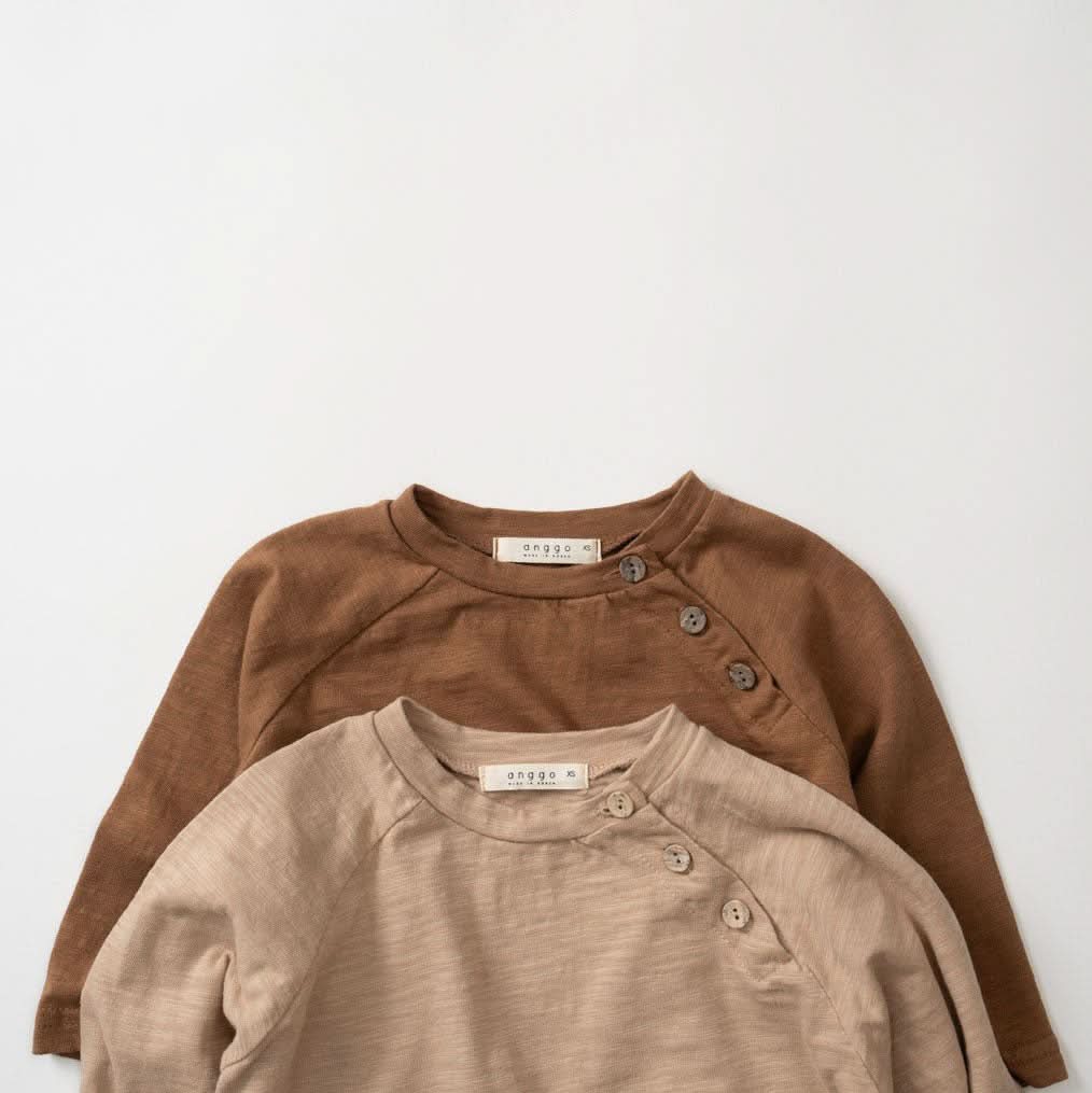 Toddler Anggo F24 Shoulder Button Top (1-6y) - 2 Colors - AT NOON STORE