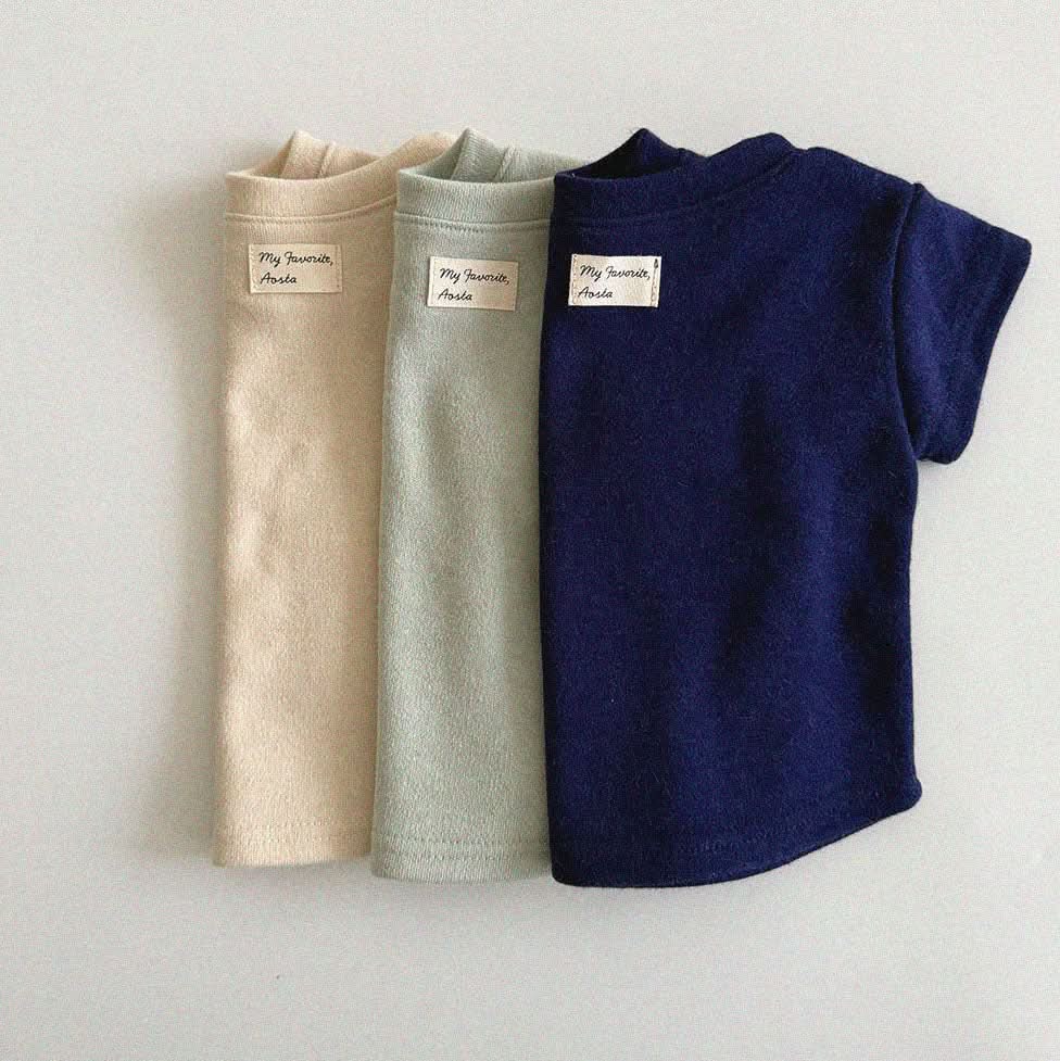 Baby/Toddler Aosta S25 Short Sleeve Knit Basic Tee (3m-5y)- 3 Colors - AT NOON STORE