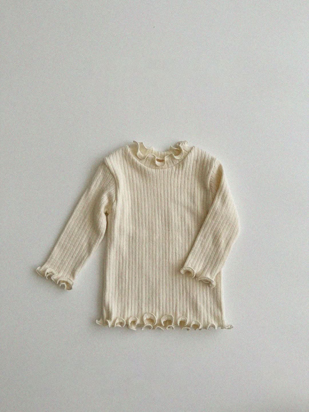 Baby Toddler Aosta F24 Lettuce-edge Ribbed Top (3m-5y) - 2 Colors - AT NOON STORE