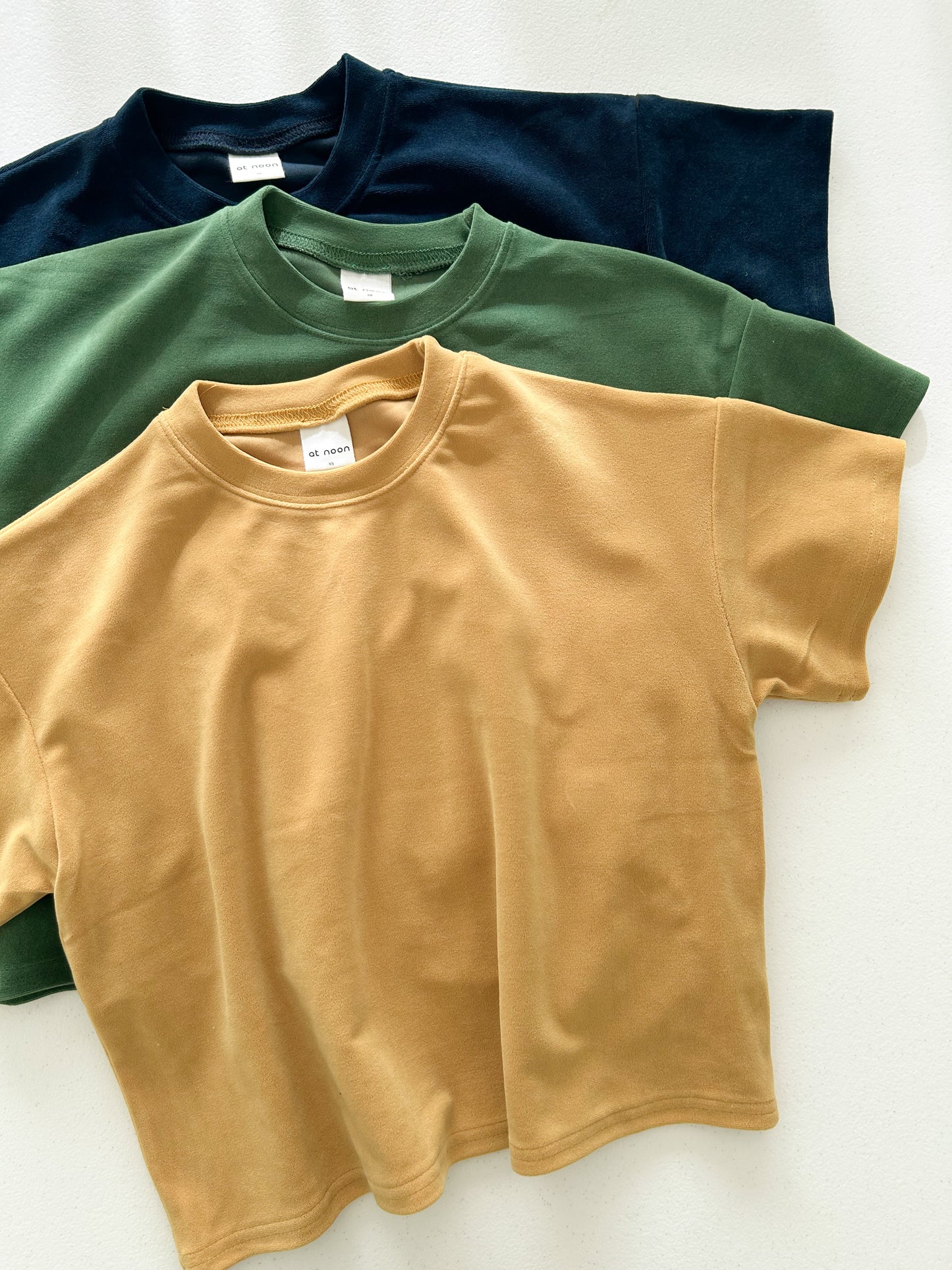 Toddler F25 Velvet Short Sleeve Loose Fit Top (2-7y) - 3 Colors