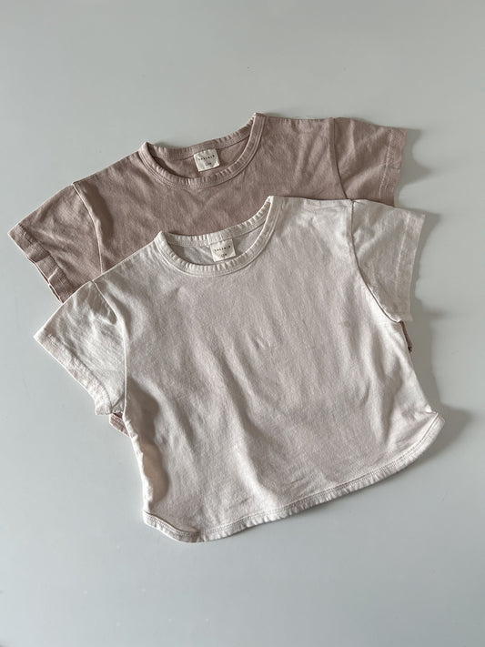 Baby Toddler Bella SS25 Curved Hem Short Sleeve Loose Fit Top  (6m-6y) - 2 Colors - AT NOON STORE