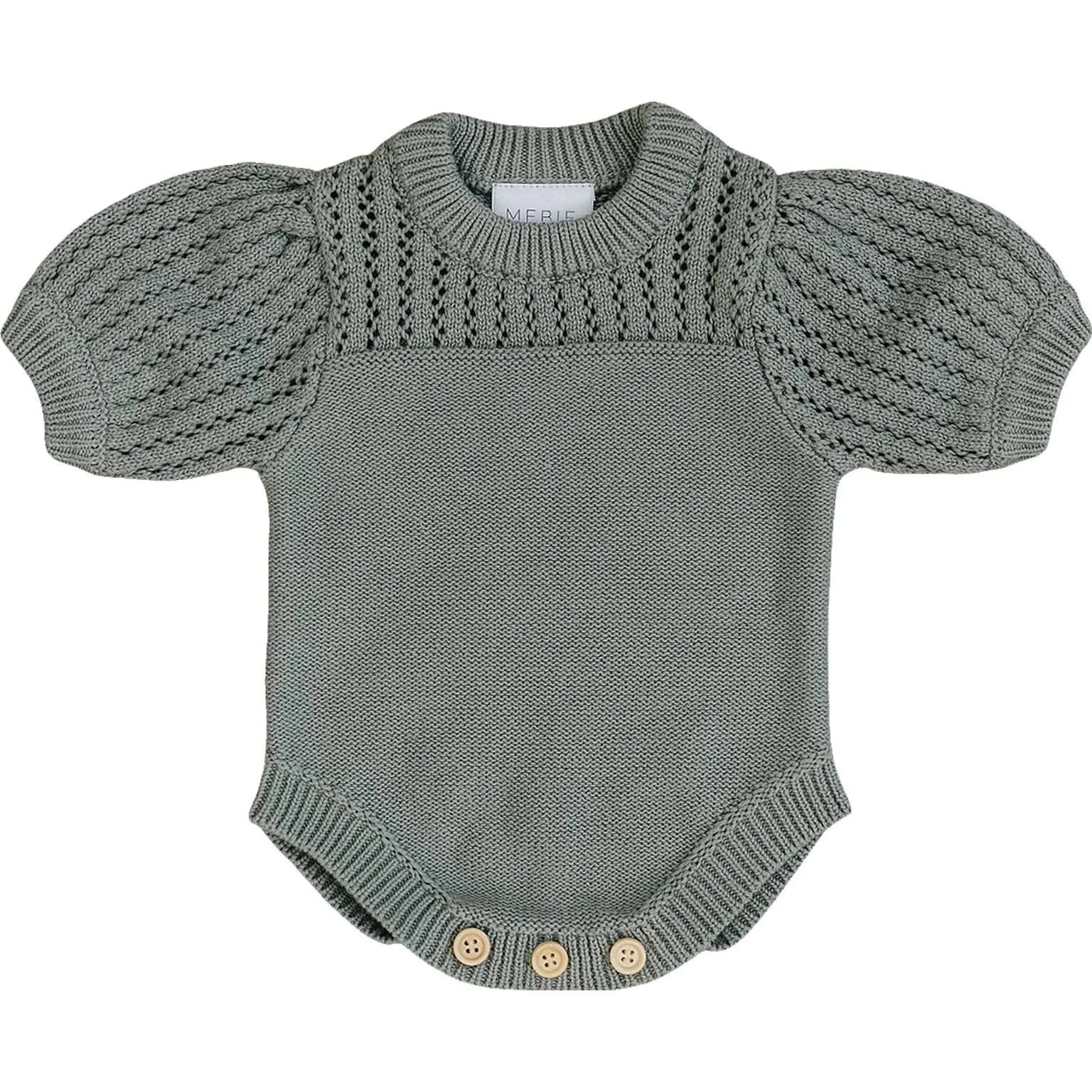 Sage Knit Shirt Romper (3-18m) - AT NOON STORE