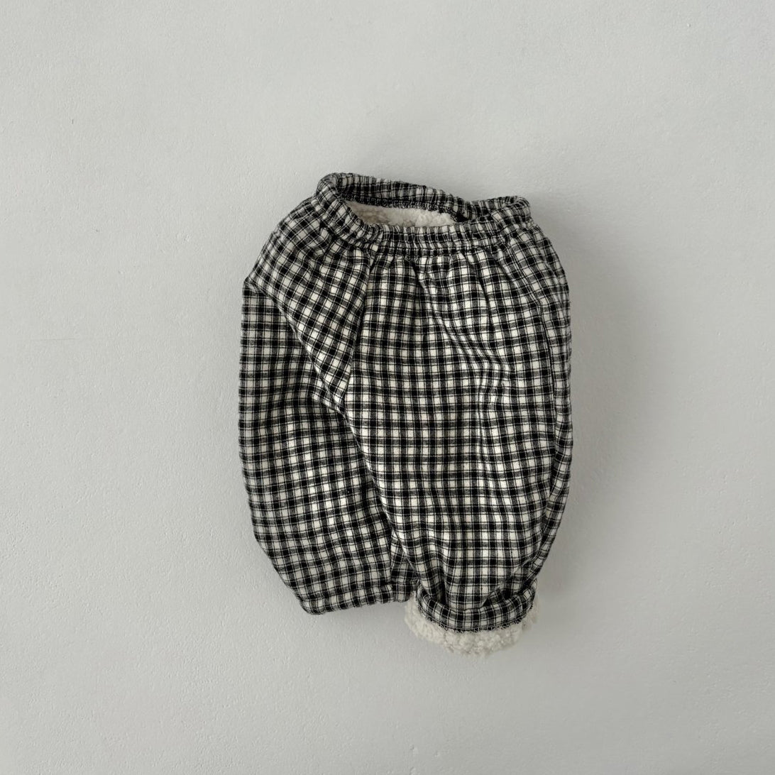Baby Land W25 Sherpa Lined Plaid Pull-on Pants (4m-18m) - 2 Colors