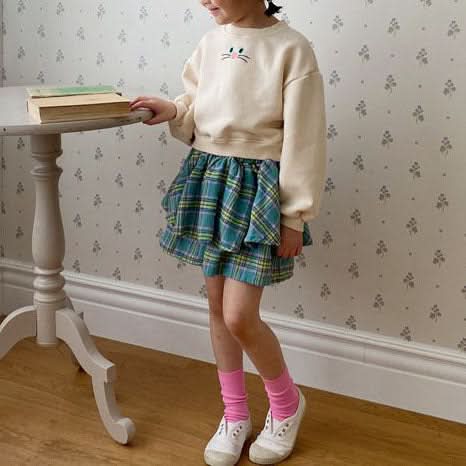 Toddler Cat Face Embroidery Cropped Sweatshirt (1-6y) - 3 Colors - AT NOON STORE