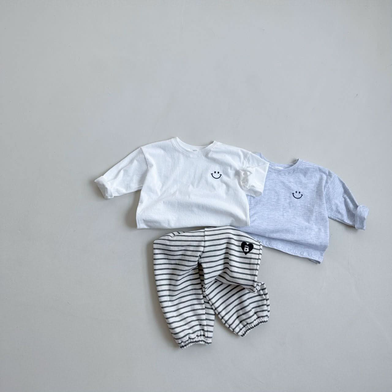 Kids Smile Embroidery Bagic Long Top (3m-6y) - 6 Colors - AT NOON STORE