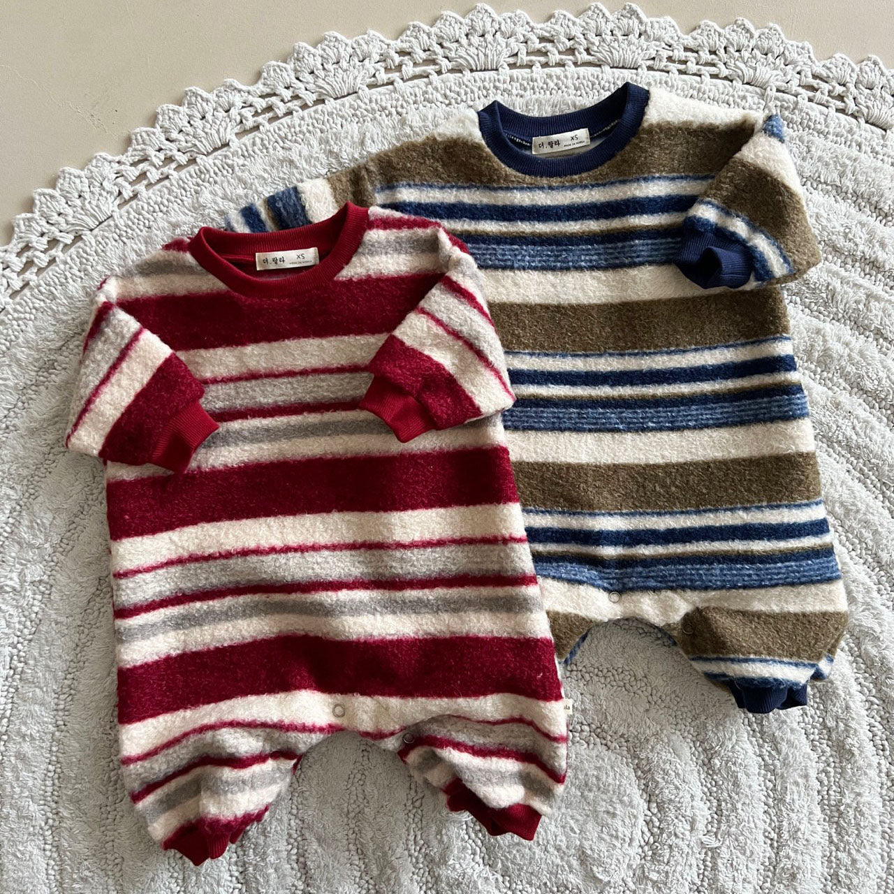 Baby Lala FW25 Stripe Fluffy Romper (6-24m) - 2 Colors - AT NOON STORE