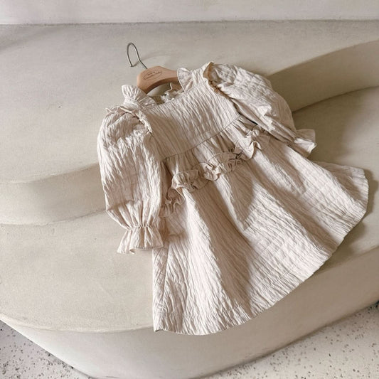 Toddler Monbebe S25 Ruffle Detail Quilted Dress (1-8y) - Black - AT NOON STORE