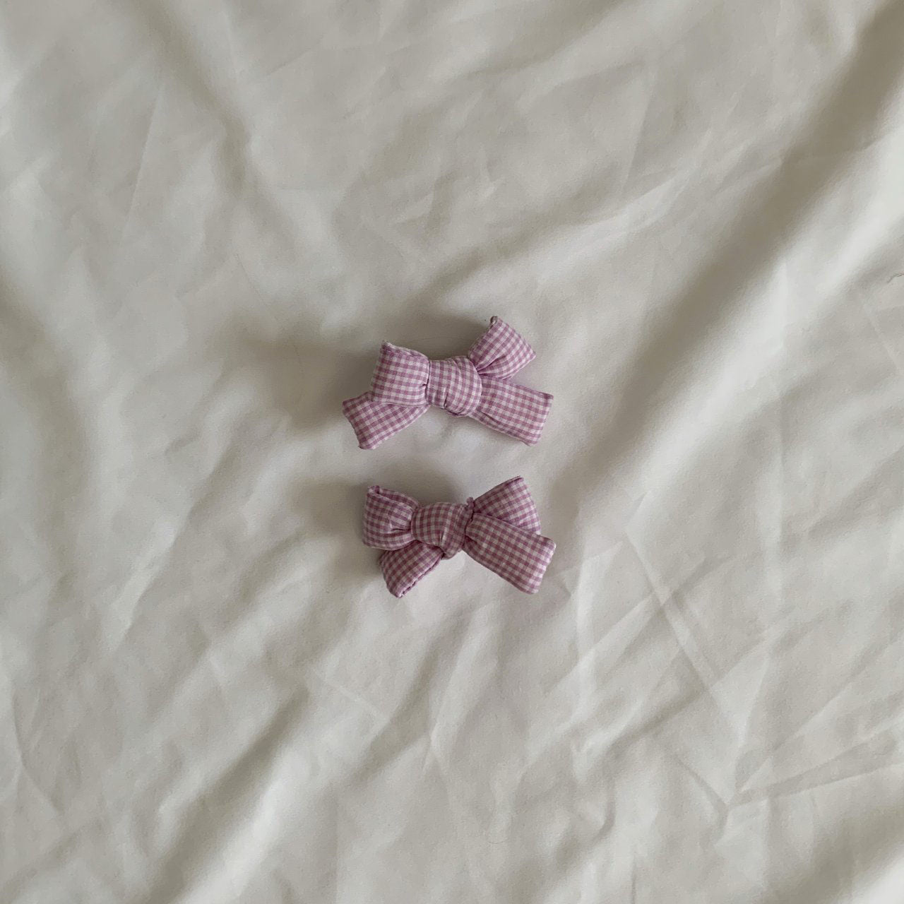 Girls Gingham Bow Hair Clips (2pk) - 4 Colors - AT NOON STORE