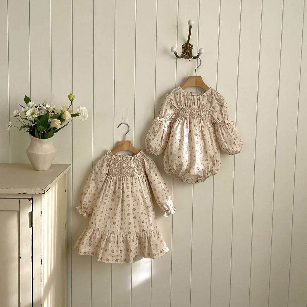 Toddler Milk Ella Smocked Bodice Dress (3m-5y) - Coral - AT NOON STORE