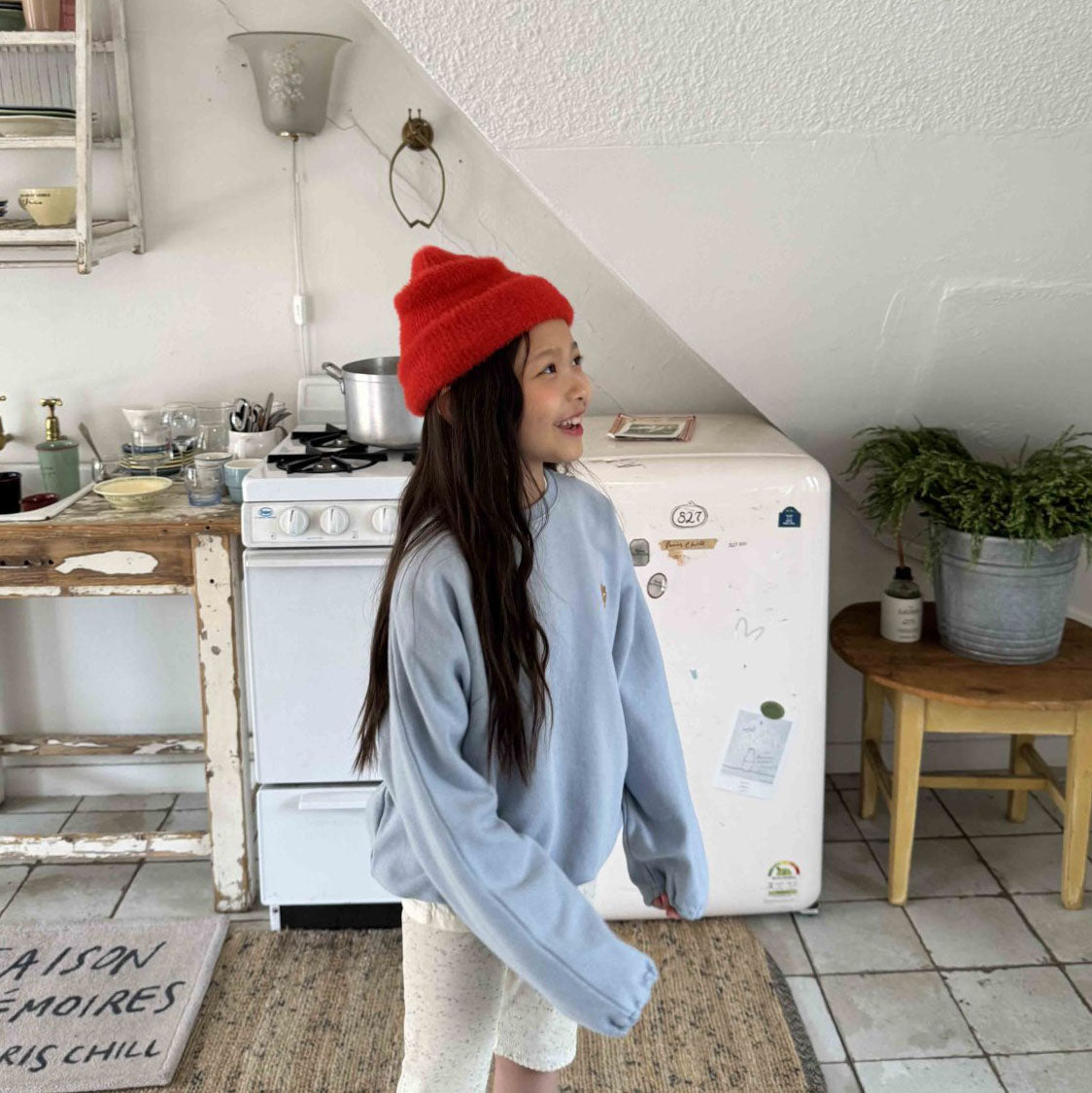 Toddler F25 Fuzzy Beanie (2-10y) - Red - AT NOON STORE