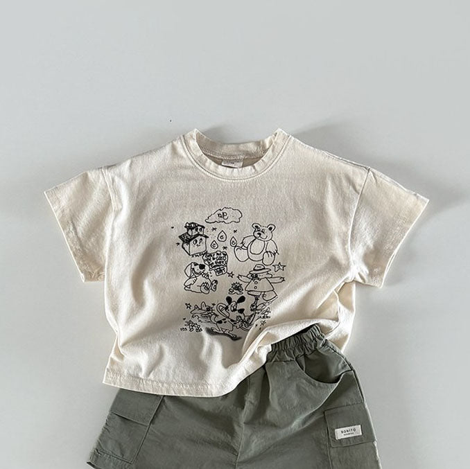 Toddler SS25 Printed Short Sleeve Tee (12m-10y) - 2 Colors - AT NOON STORE