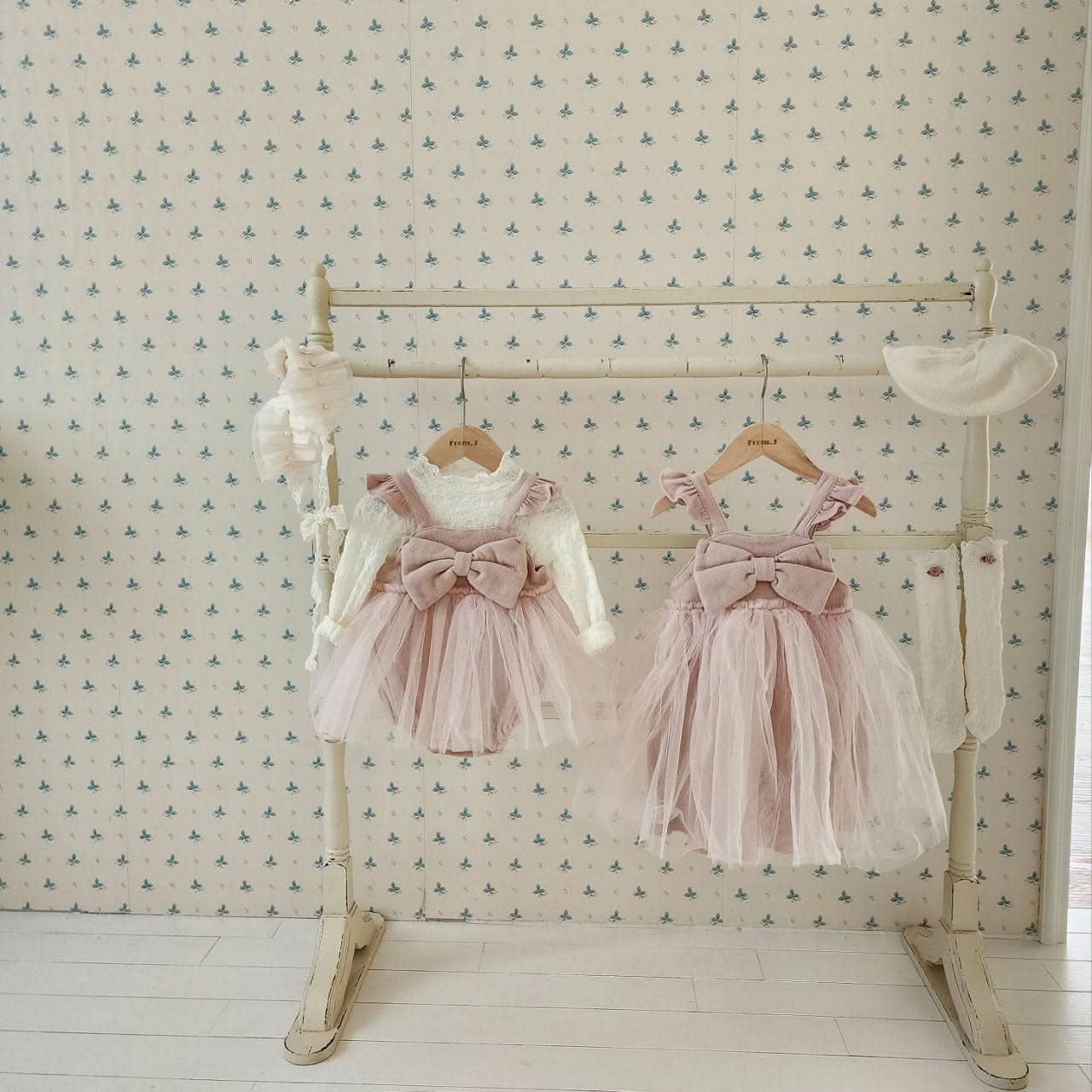 Girls Ruffle Shoulder Sleeveless Front Bow Tutu Dress (2-6y) - Ivory - AT NOON STORE