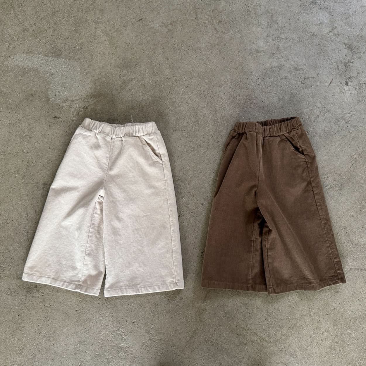 Kids Corduroy Wide Leg Pull-on Pants (1-6y) - 2 Colors - AT NOON STORE