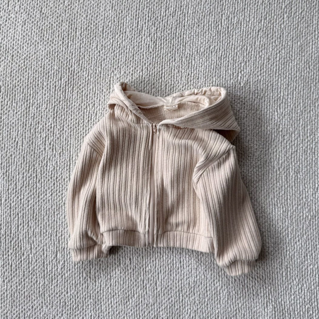 Toddler Bella F25 Ribbed Long Sleeve Zip Up Hoodie and Flare Pants Set (1-6y) - 2 Colors - AT NOON STORE