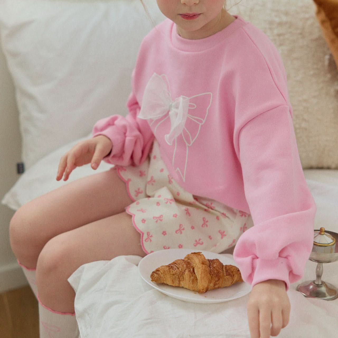 Toddler S25 Bow Printed Twill Shorts (2-7y) - Pink - AT NOON STORE