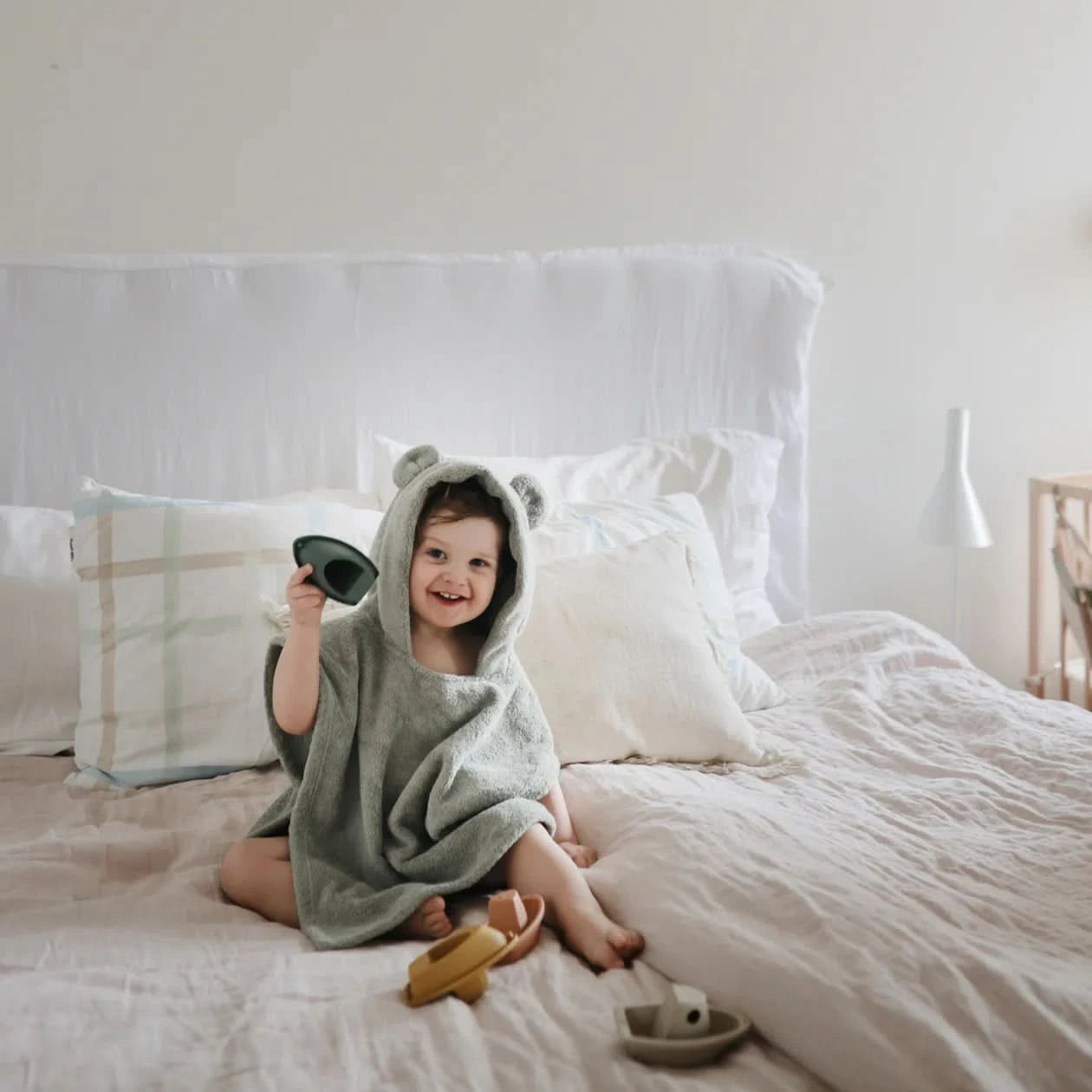 Mushie Bear Poncho Towel - Moss - AT NOON STORE