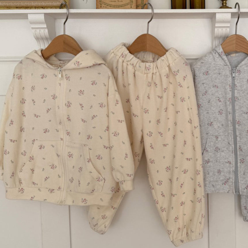 Kids SP26 Floral Terry Cloth Jogger Pants (1-7y) - Ivory - AT NOON STORE