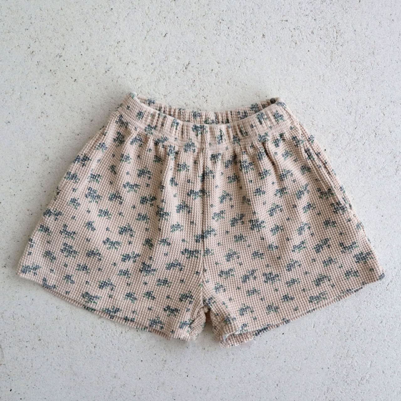 Toddler All-over Floral Print Waffle Shorts (15m-7y) -2 Colors - AT NOON STORE