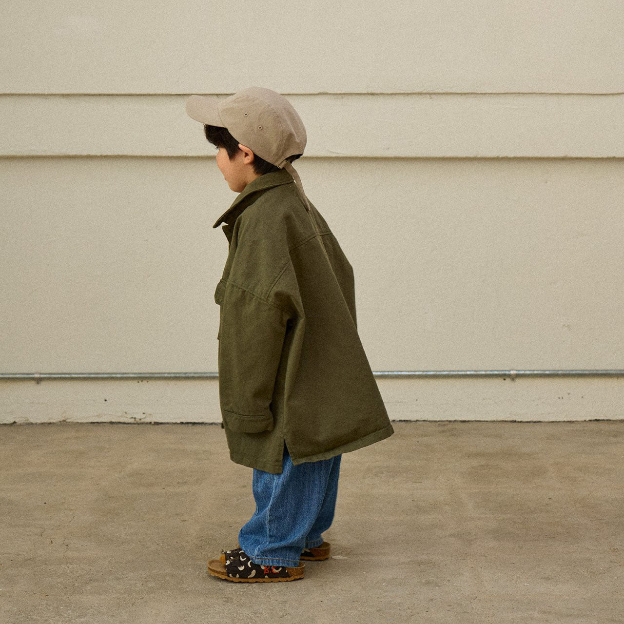 Toddler F25 Twill Cotton Military Jacket (2-8y) - Olive - AT NOON STORE
