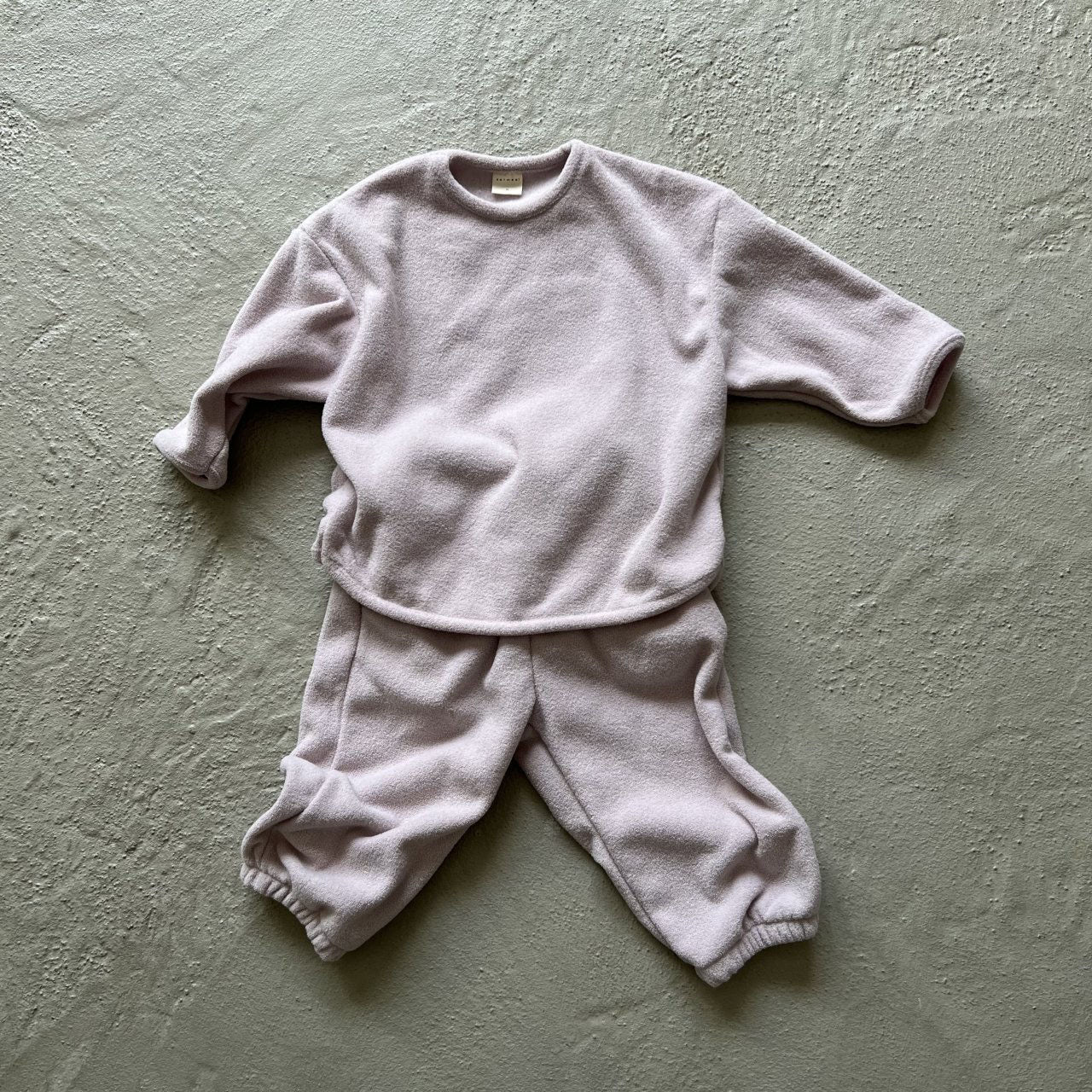 Toddler W25 Terry Cloth Curved Hem Long Sleeve Top and Jogger Pants (2-7y) - 2 Colors