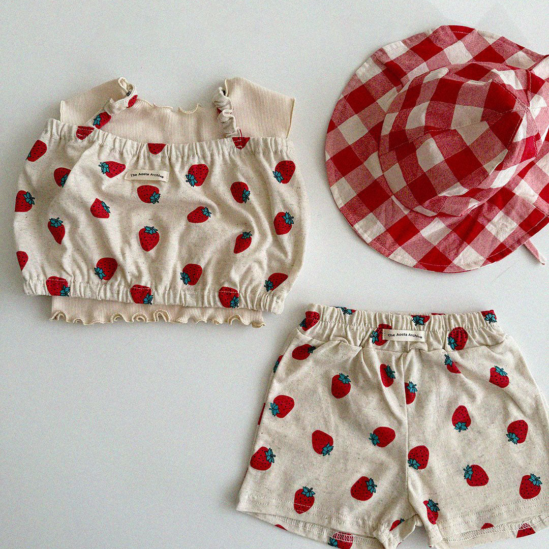 Baby/Toddler Aosta SS25 Cotton Elastic Strap Cropped Tank Top (1-7y)- 2 Colors - AT NOON STORE