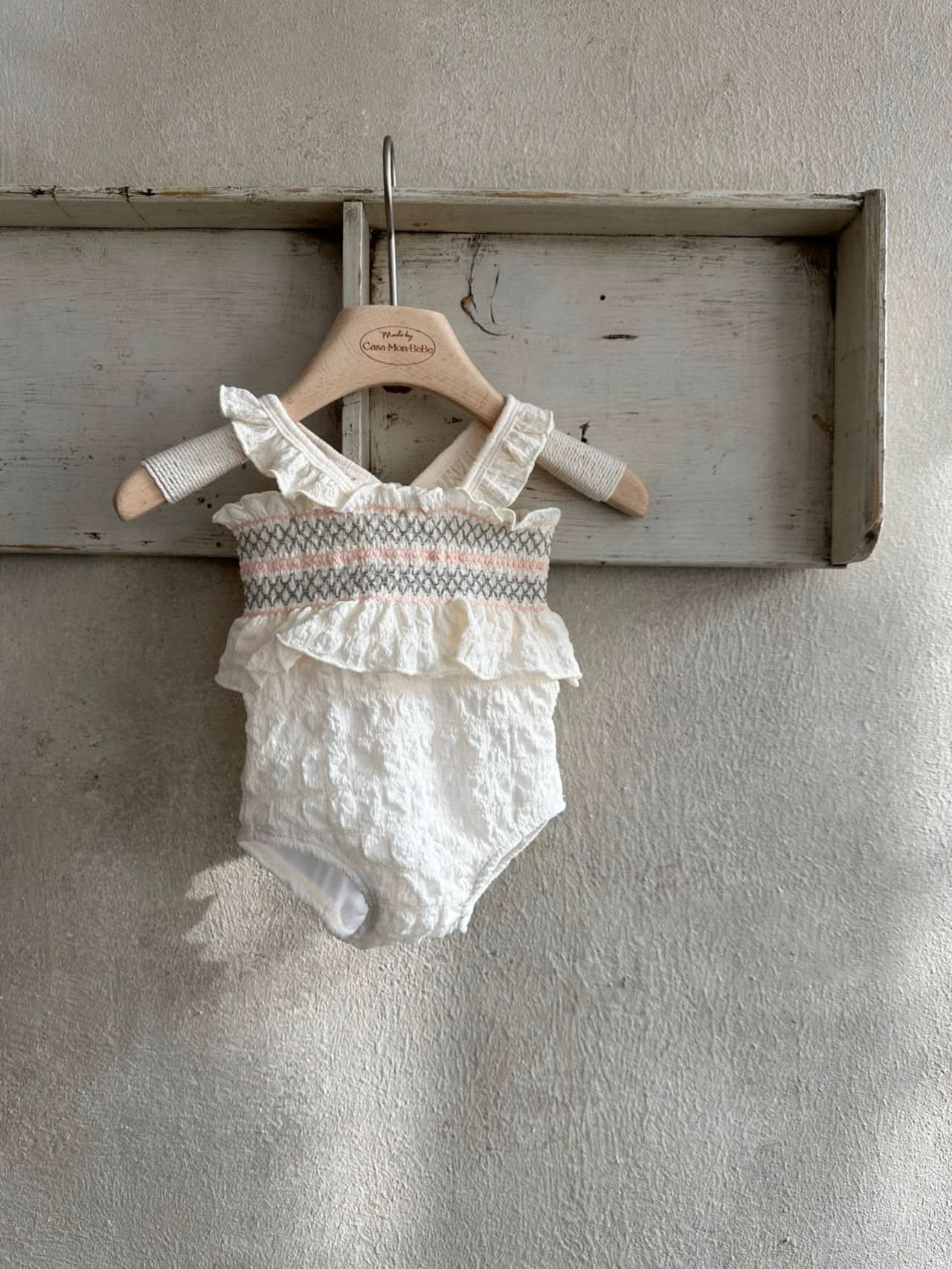 Girls Monbebe Smocked Ruffle Bodice One-Piece Swimsuit (1-6y) - 2 Colors - AT NOON STORE