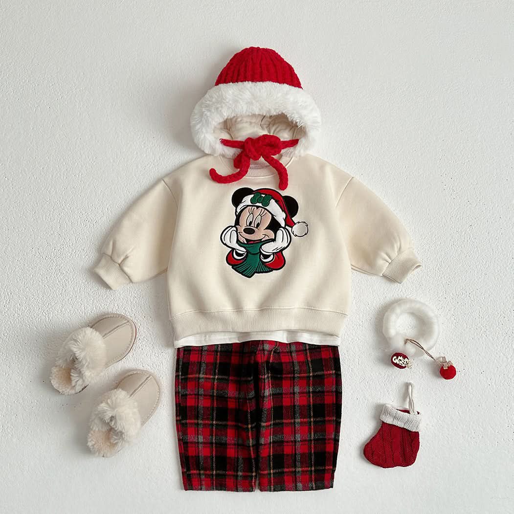 Toddler W24 Teddy Bear Embroidery Tartan Pull On Pants (1-7y) - 2 Colors - AT NOON STORE