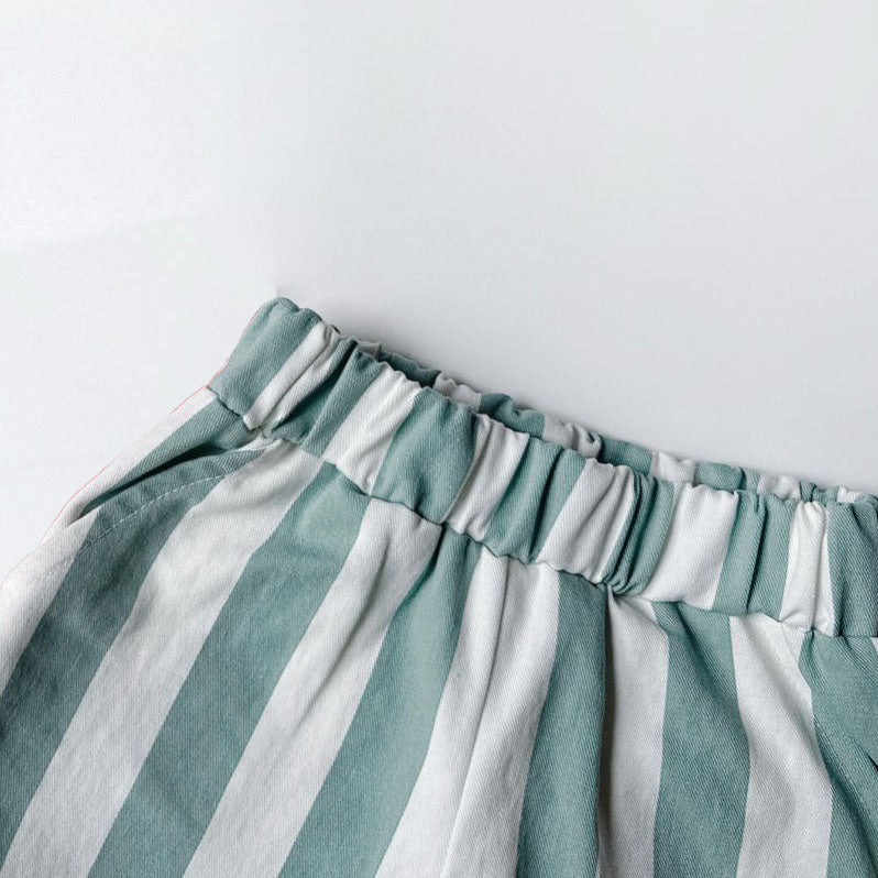 Kids SS25 Striped Shorts (2-7y) - Mint - AT NOON STORE