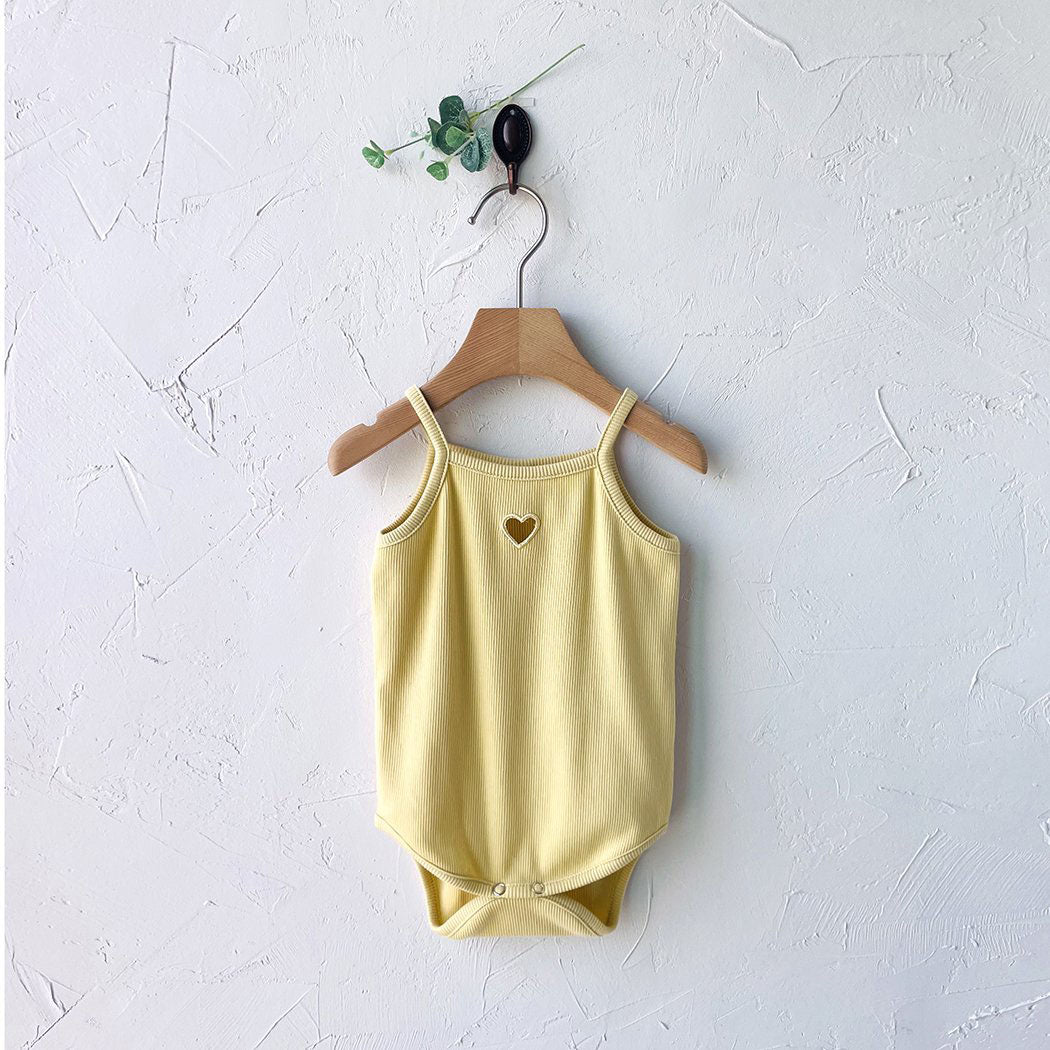 Baby Milk SS25 Noodle Strap Heart Cut Out Romper (3-18m) - 2 Colors - AT NOON STORE