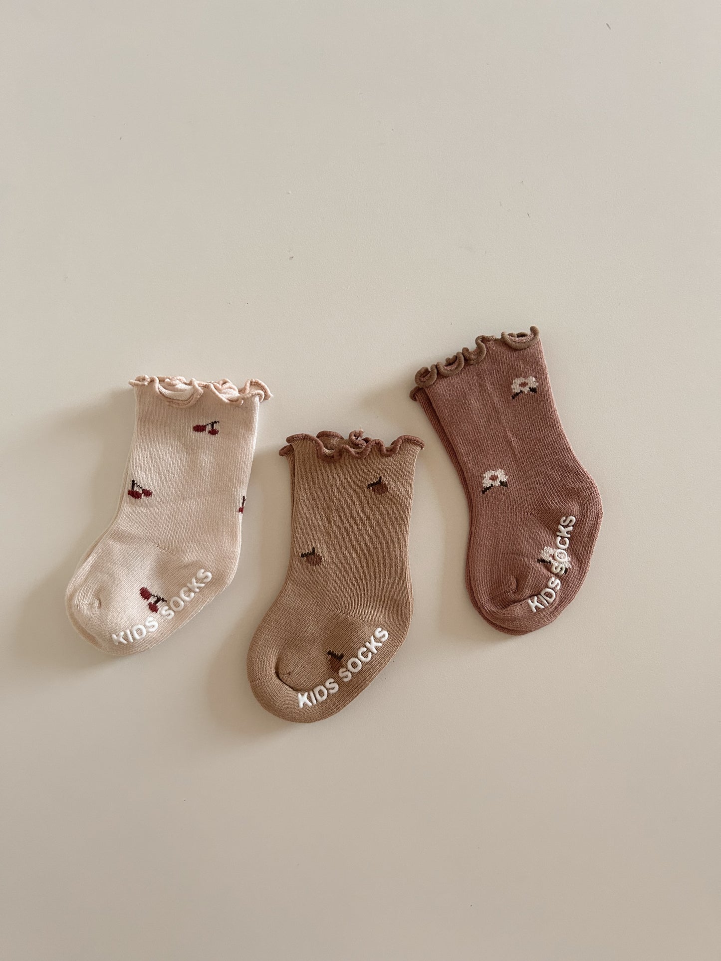 Baby Toddler Lettuce-Edge Non-Slip Socks (0-5y) - 3 Colors - AT NOON STORE