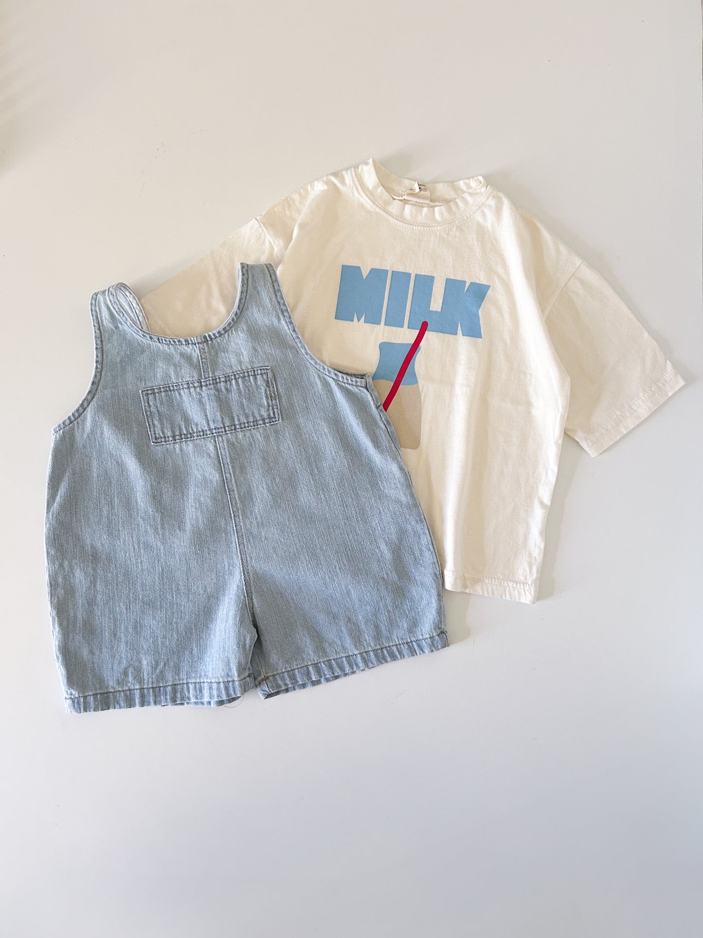 Toddler Denim Short Overalls (1-6y) - Blue - AT NOON STORE