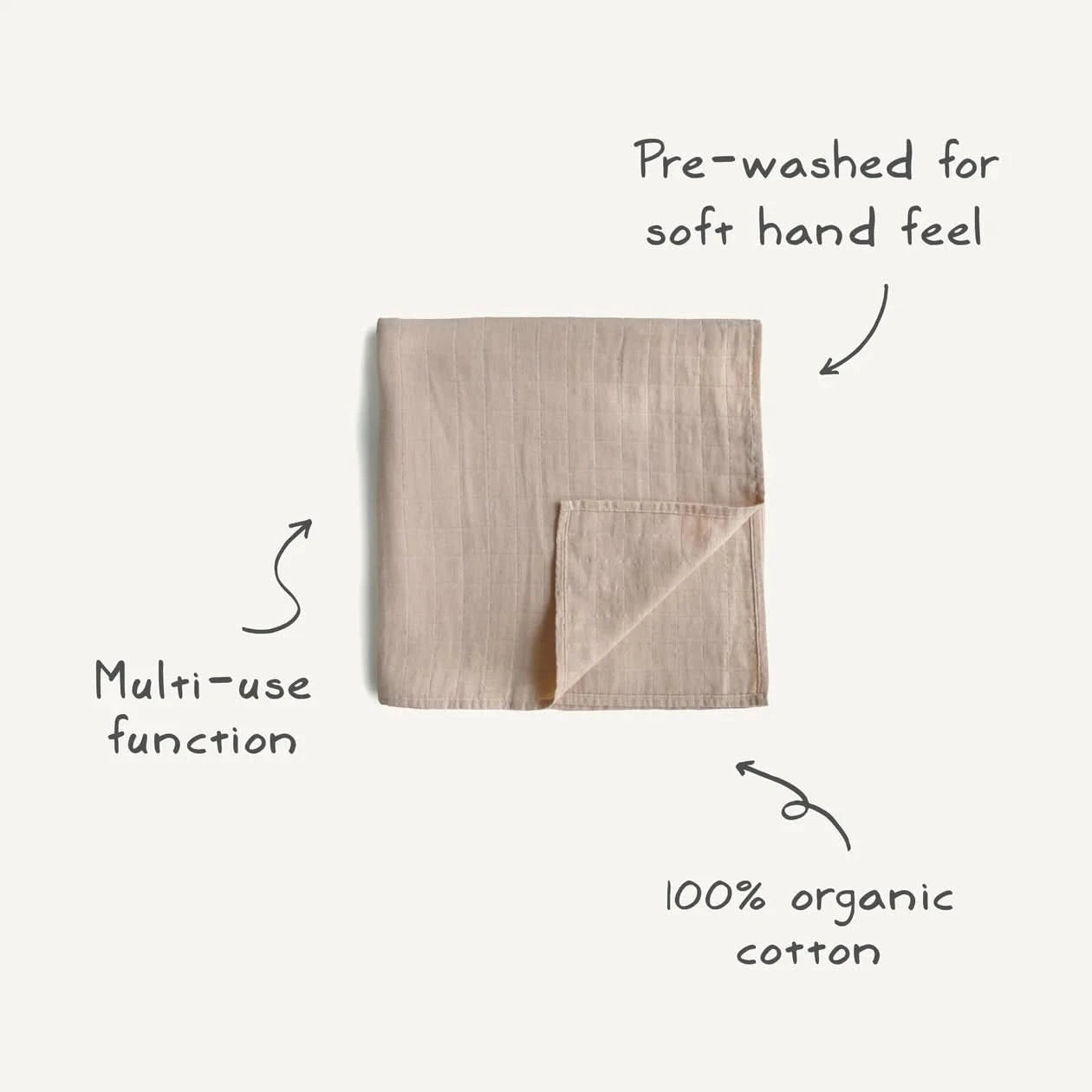 Mushie Muslin Swaddle Blanket Organic Cotton (Whales) - AT NOON STORE