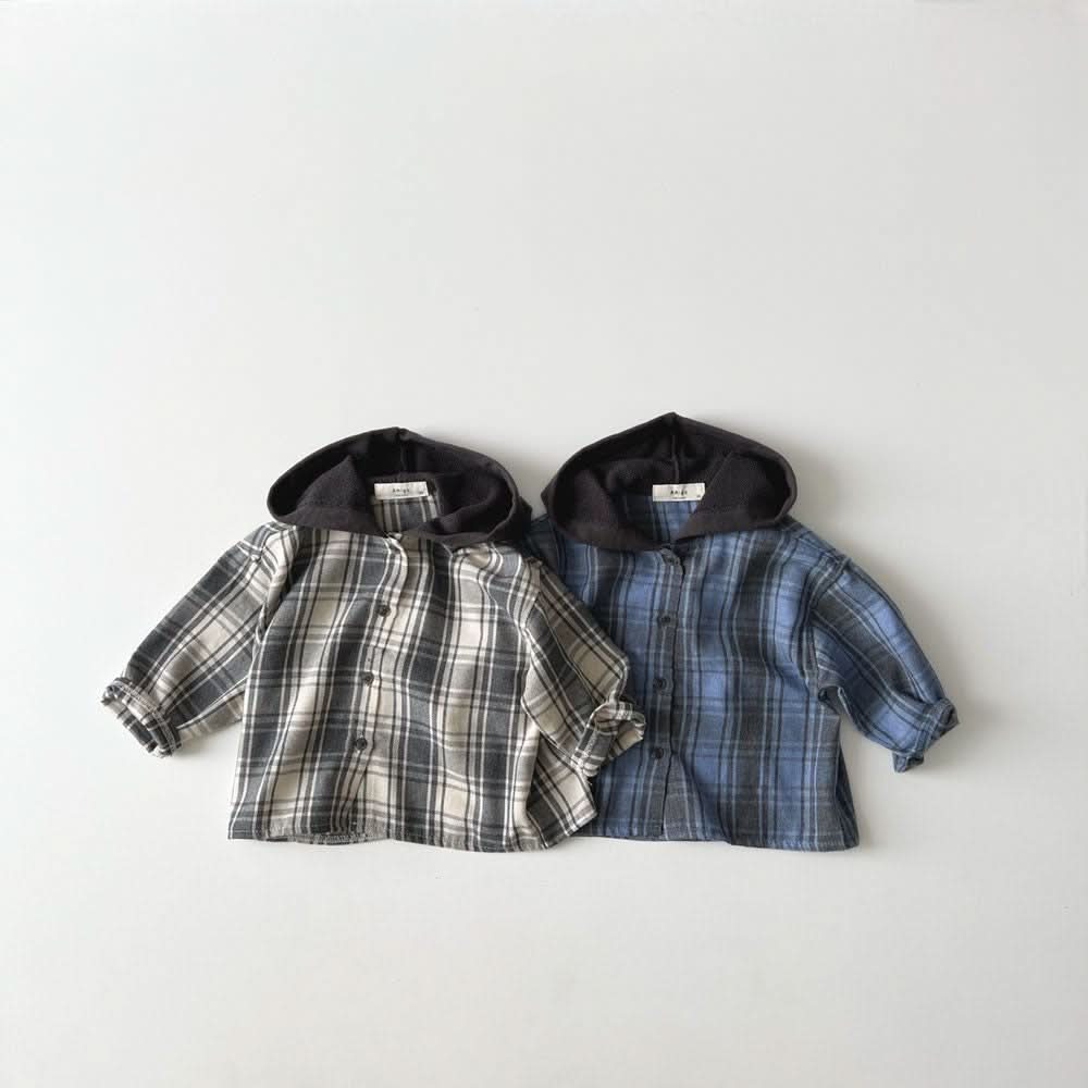 Toddler Plaid Hooded Shirt Jacket (1-6y) - 2 Colors - AT NOON STORE