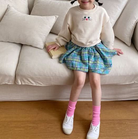 Toddler Cat Face Embroidery Cropped Sweatshirt (1-6y) - 3 Colors - AT NOON STORE