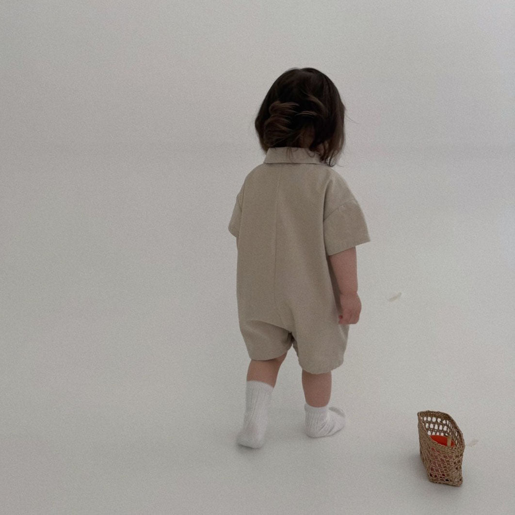 Baby Toddler Bella SS25 Collared Short Sleeve Jumpsuit (6m-3y) - 2 Colors - AT NOON STORE