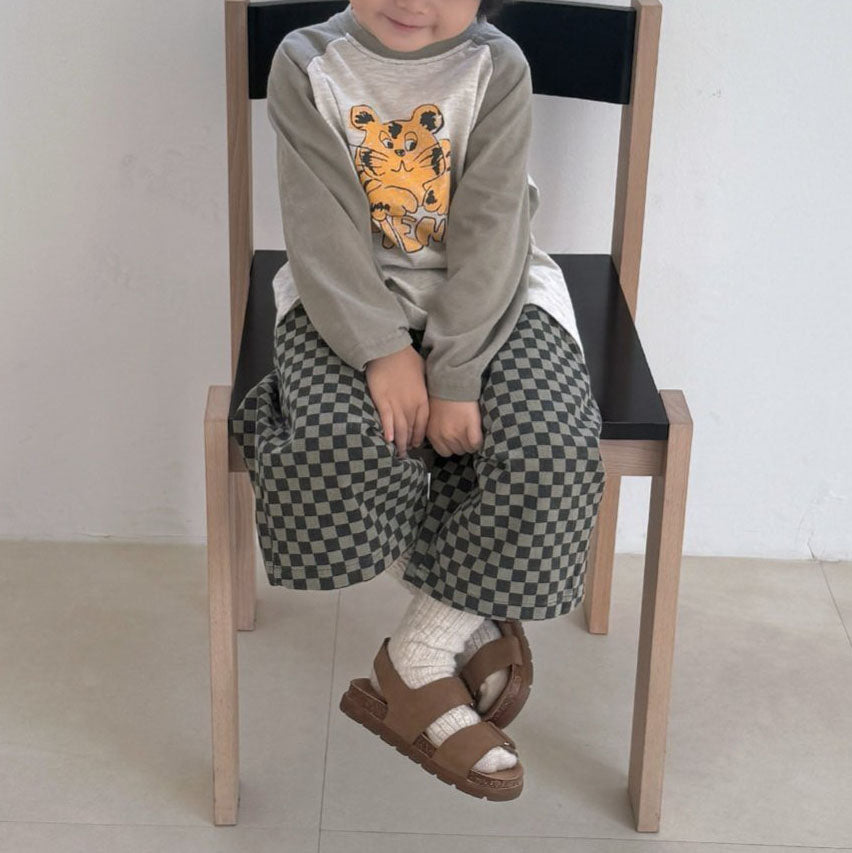 Toddler F25 Checkered 7/8 Length Pants (2-8y) - Olive - AT NOON STORE