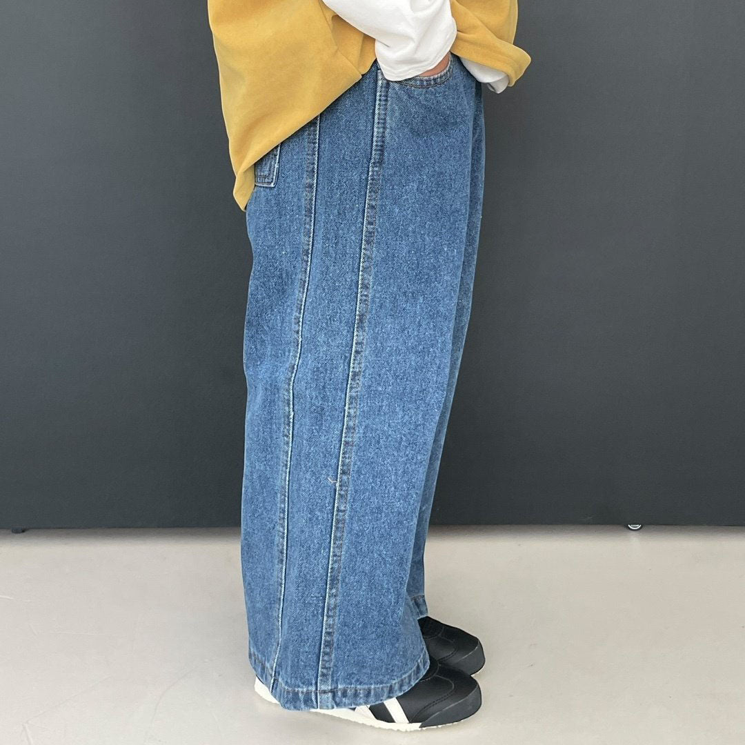 Toddler F25 Side Stitch Detail Denim Pants (3-7y) - Denim - AT NOON STORE