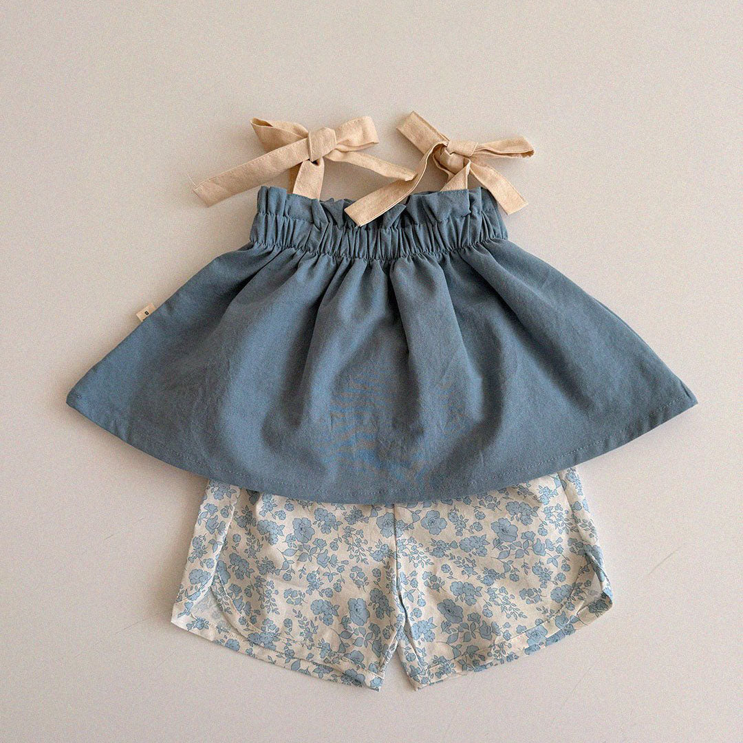 Baby/Toddler Aosta SS25 Floral Shorts (3m-5y)- Sky Blue - AT NOON STORE