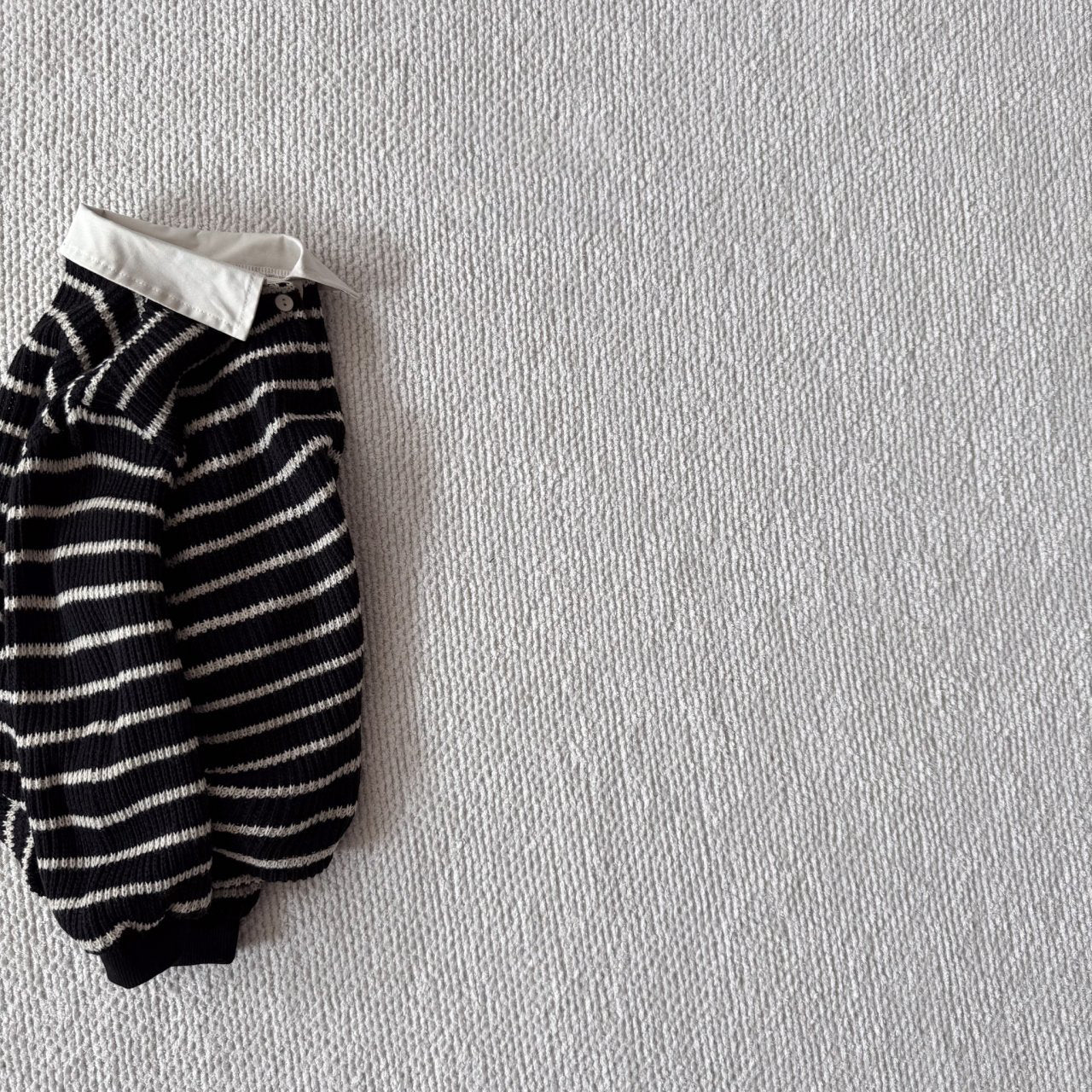 Baby Bella F25 Stripe Collared Knit Long Sleeve Top (6m-3y) - Black