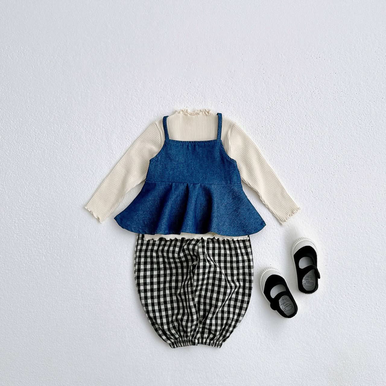 Toddler Peplum Denim Top (1-7y) - Denim - AT NOON STORE