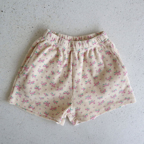 Toddler All-over Floral Print Waffle Shorts (15m-7y) -2 Colors