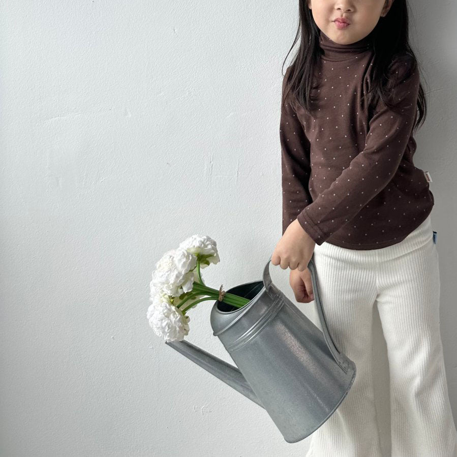 Toddler W25 Warm Fleece Polka Dot Mock Neck Long Sleeve Top (1-7y) - 2 Colors